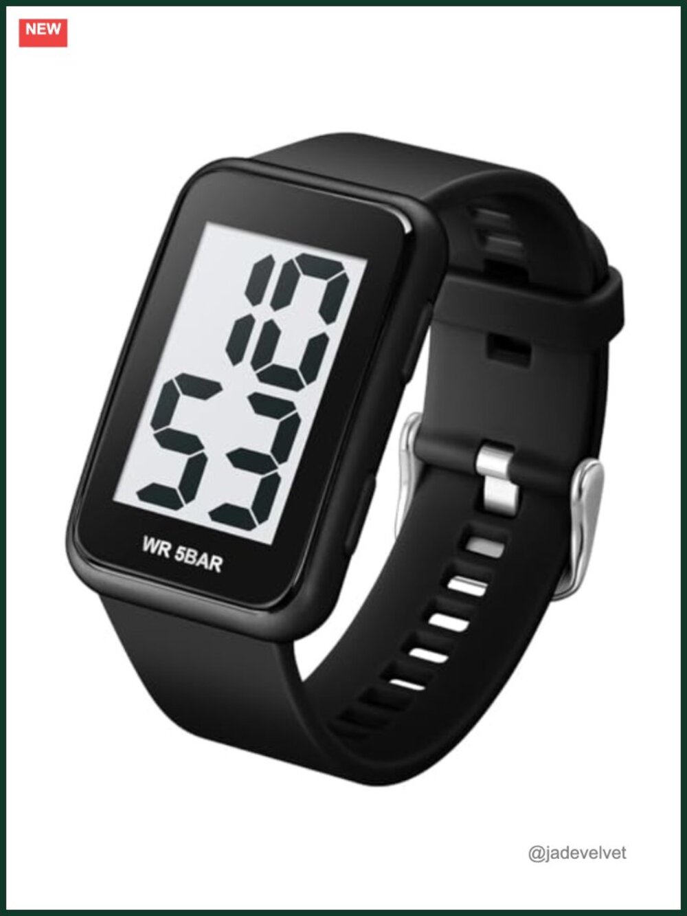 Fogitbok Digital Watch Large Display Waterproof Quartz TPU Strap
